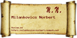 Milankovics Norbert névjegykártya